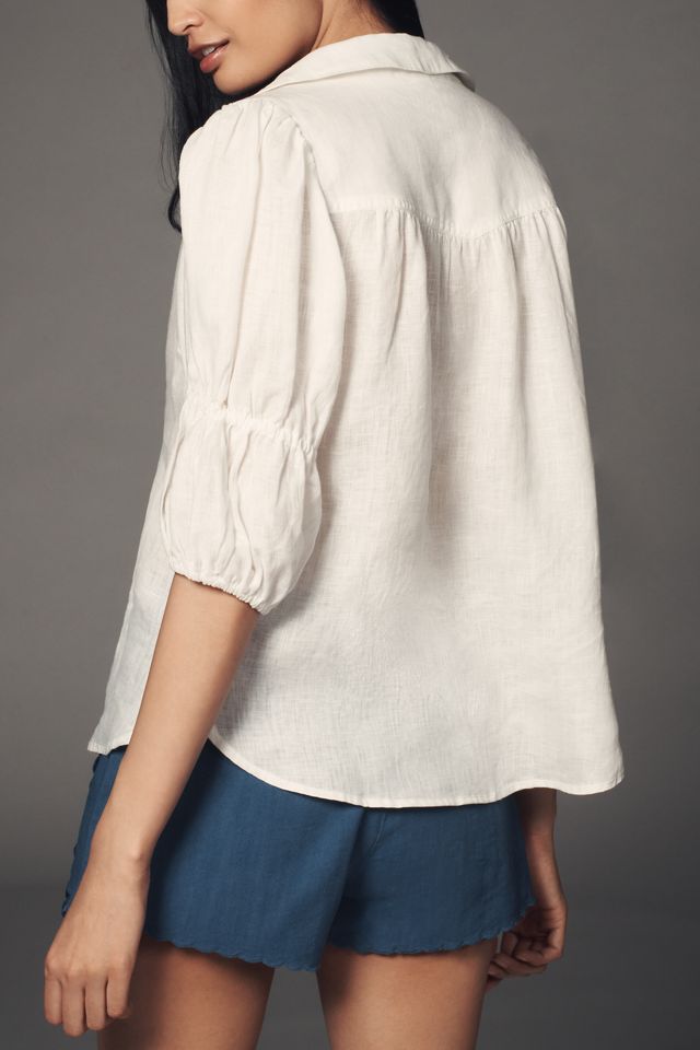 The Tallulah Double Puff-Sleeve Blouse by Pilcro #1