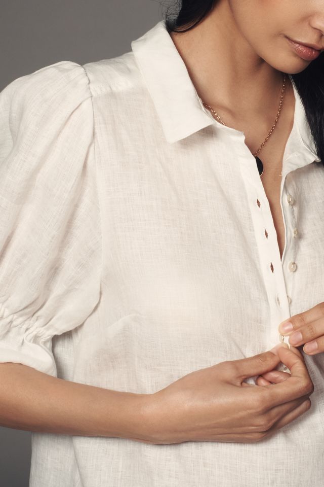 The Tallulah Double Puff-Sleeve Blouse by Pilcro #3