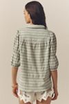 Pilcro Linen Puff-Sleeve Blouse