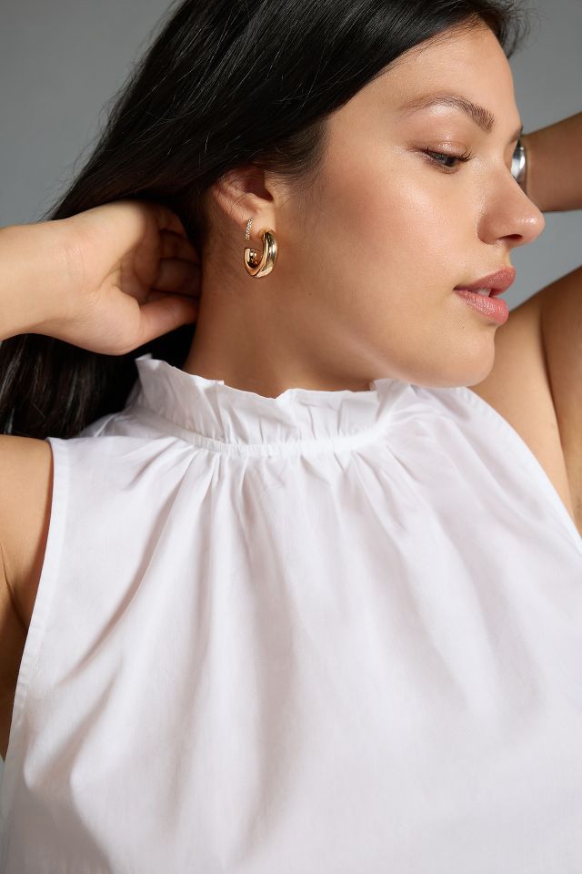 Maeve Poplin Ruffle-Neck Halter Tank #5