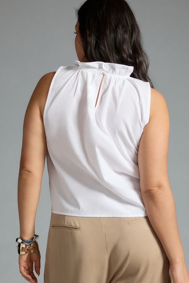Maeve Poplin Ruffle-Neck Halter Tank #6