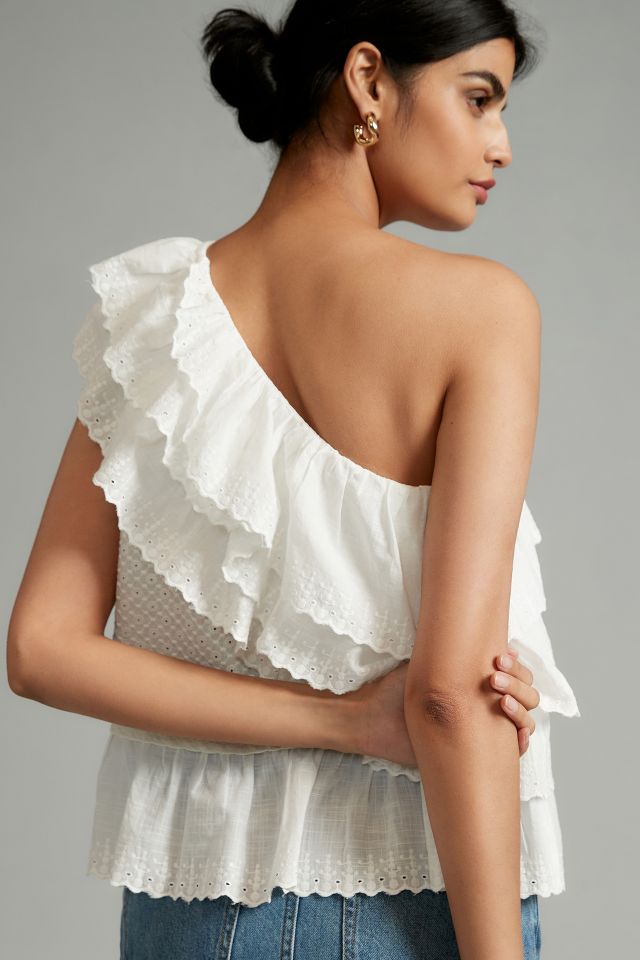 By Ruffled One-Shoulder | Anthropologie