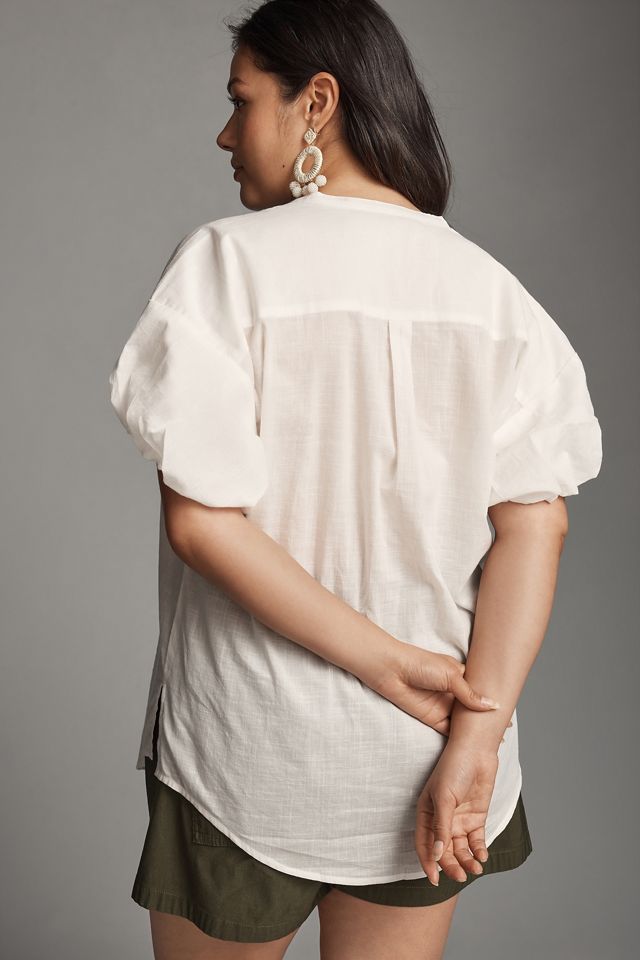 By Anthropologie Bubble-Sleeve Blouse #1