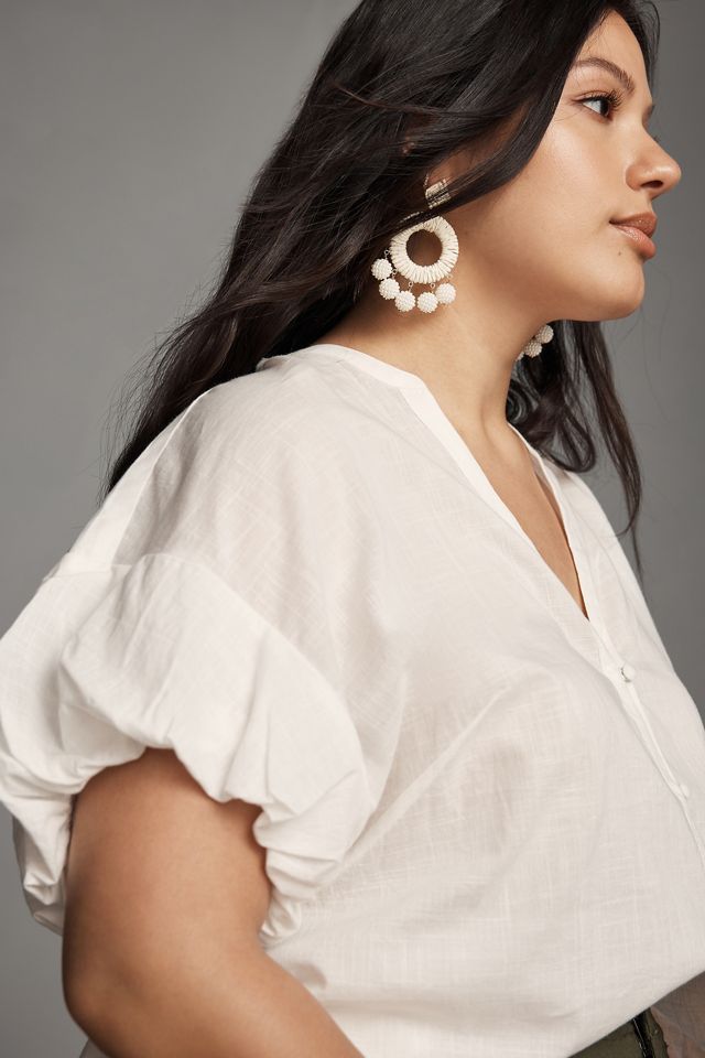 By Anthropologie Bubble-Sleeve Blouse #3