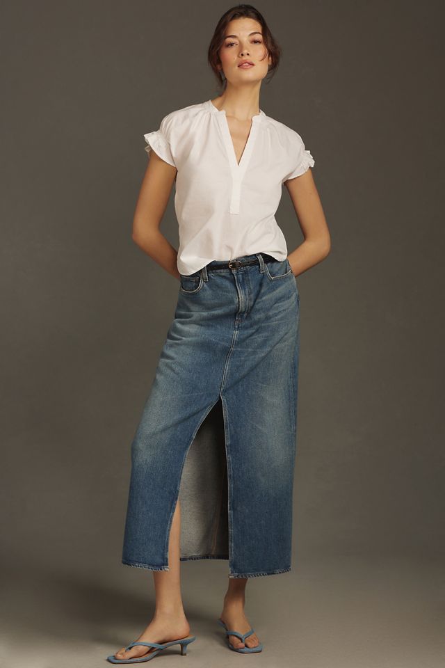 The Tatum Flutter-Sleeve Blouse by Pilcro: Poplin Edition #6