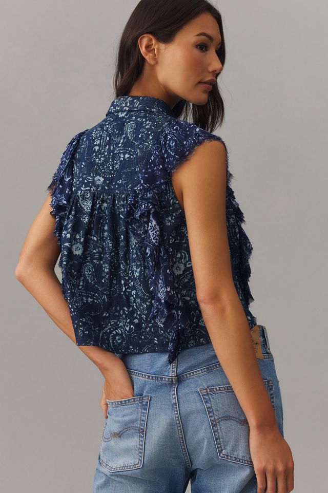 Pilcro Sleeveless Buttondown Blouse #1