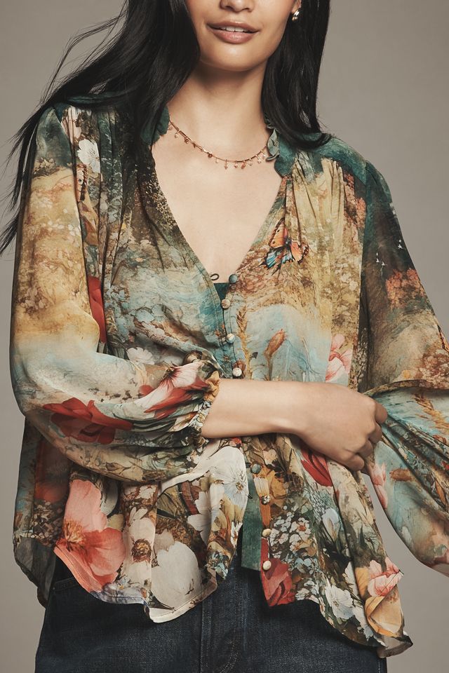 The Estela Sheer Printed Blouse #1