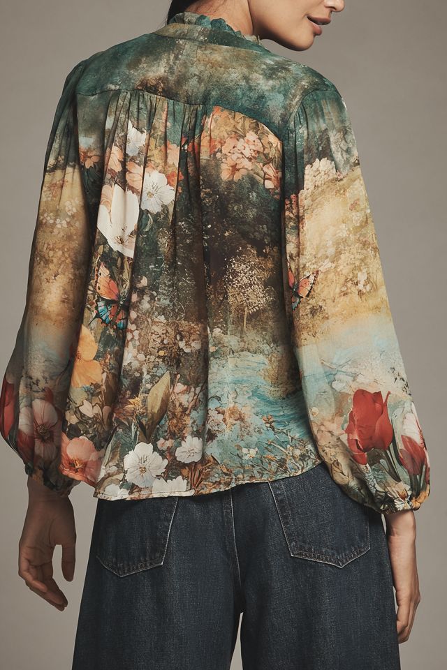 The Estela Sheer Printed Blouse #3