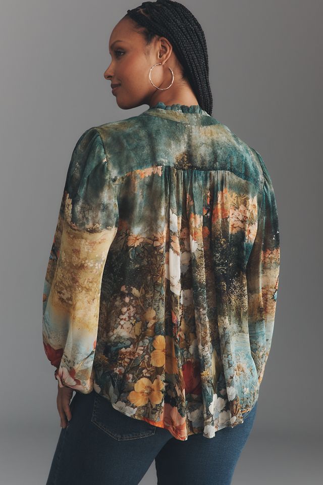 The Estela Sheer Printed Blouse #5