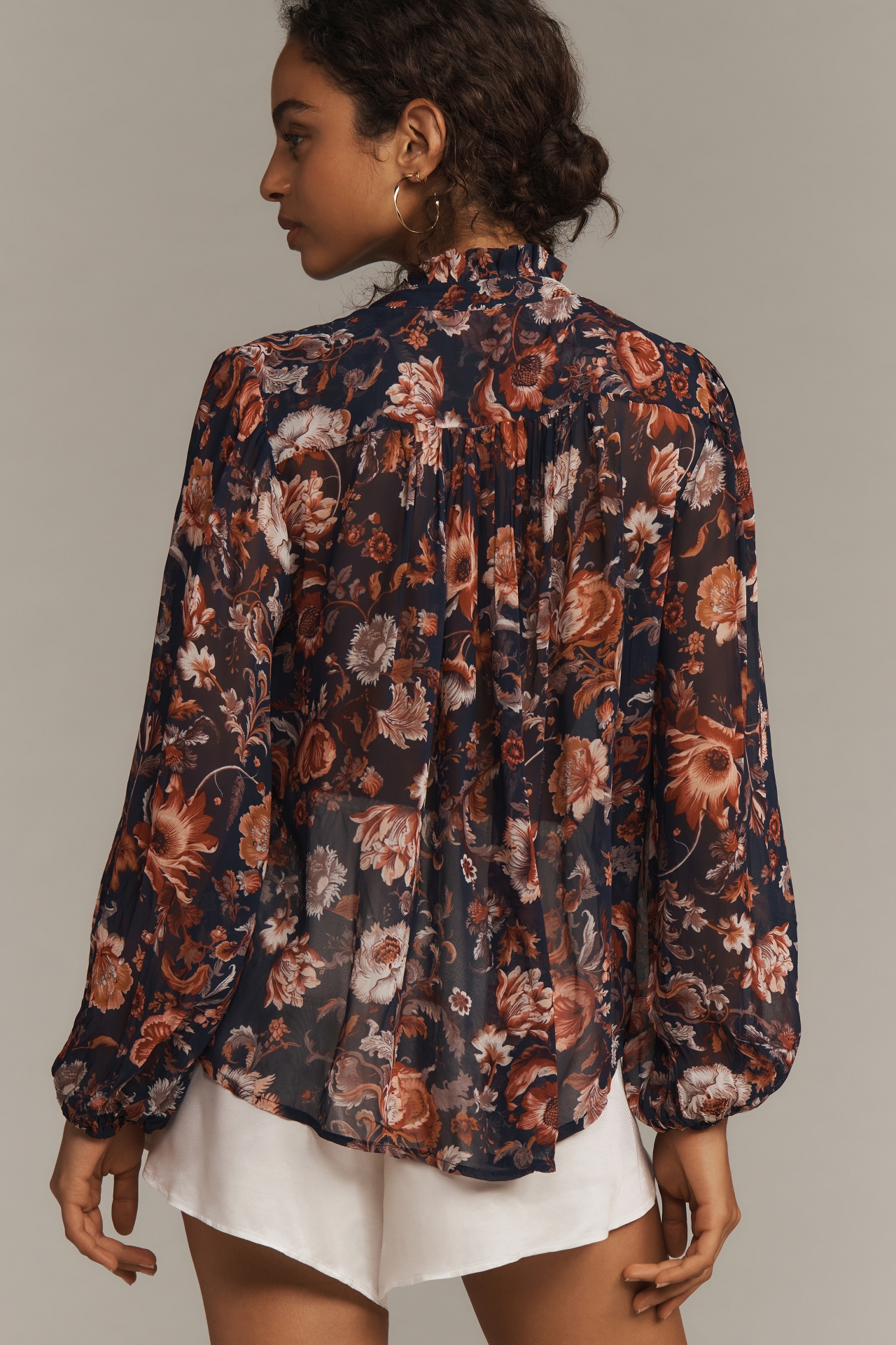 The Estela Sheer Printed Blouse