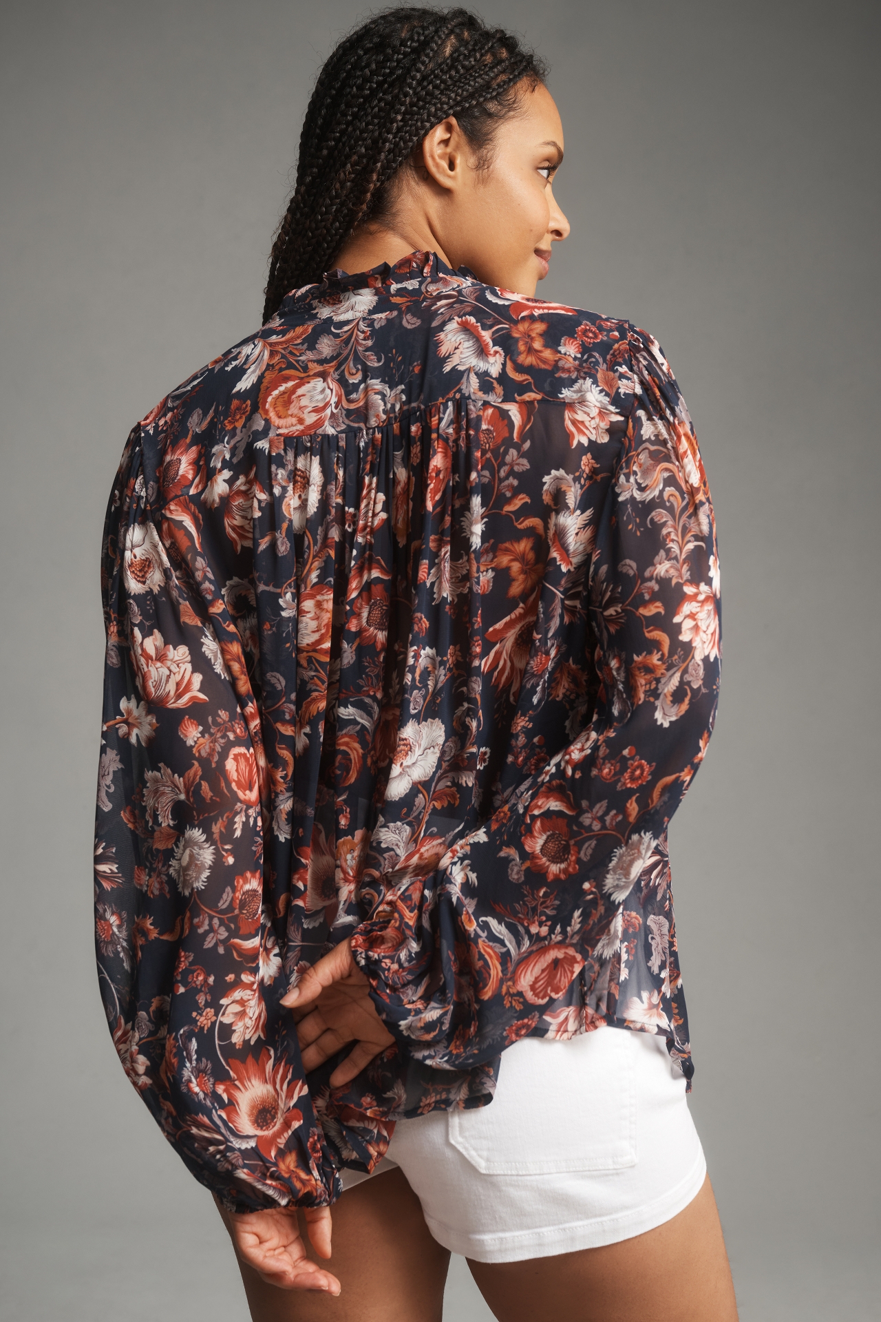 The Estela Sheer Printed Blouse