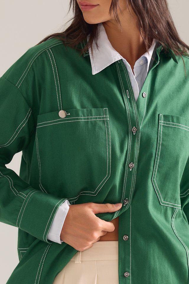 Camisa Vaquera Holgada High-Low Pilcro #3