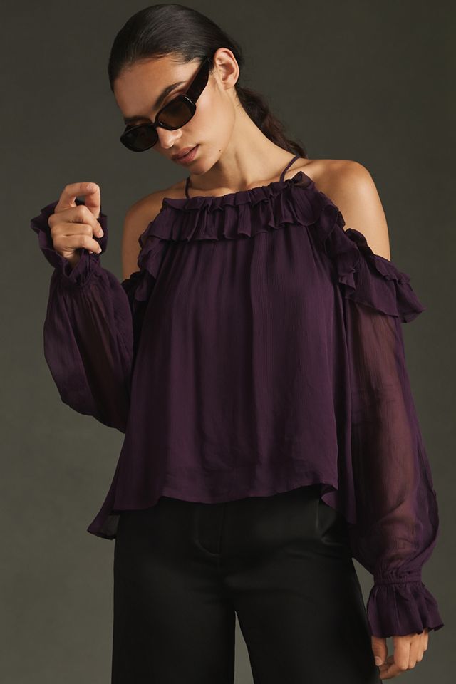 By Anthropologie Sheer Ruffled Blouse #1