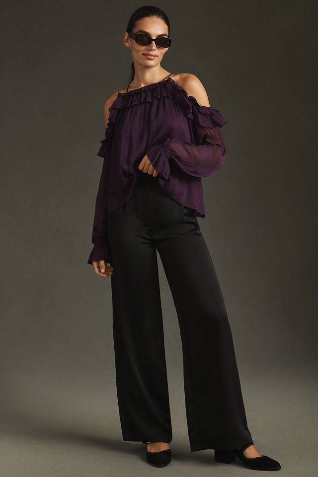 By Anthropologie Sheer Ruffled Blouse #3