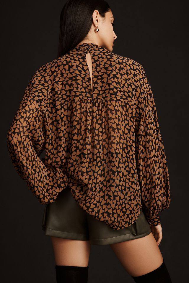 Maeve Sheer Tie-Neck Blouse #1