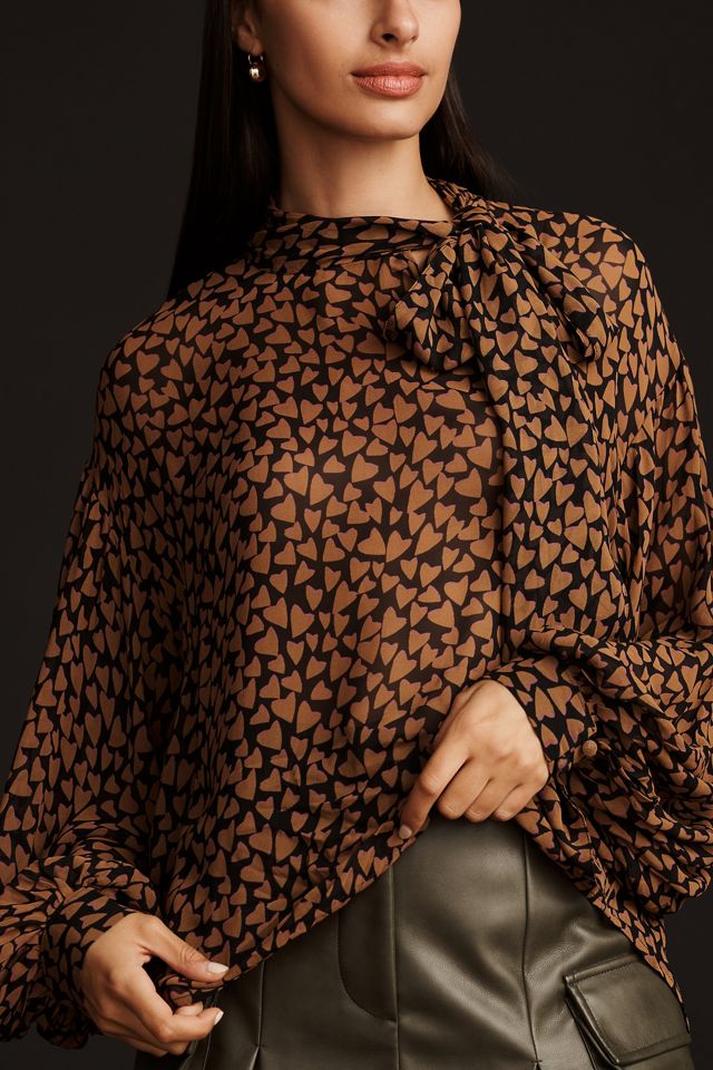 Maeve Sheer Tie-Neck Blouse #3
