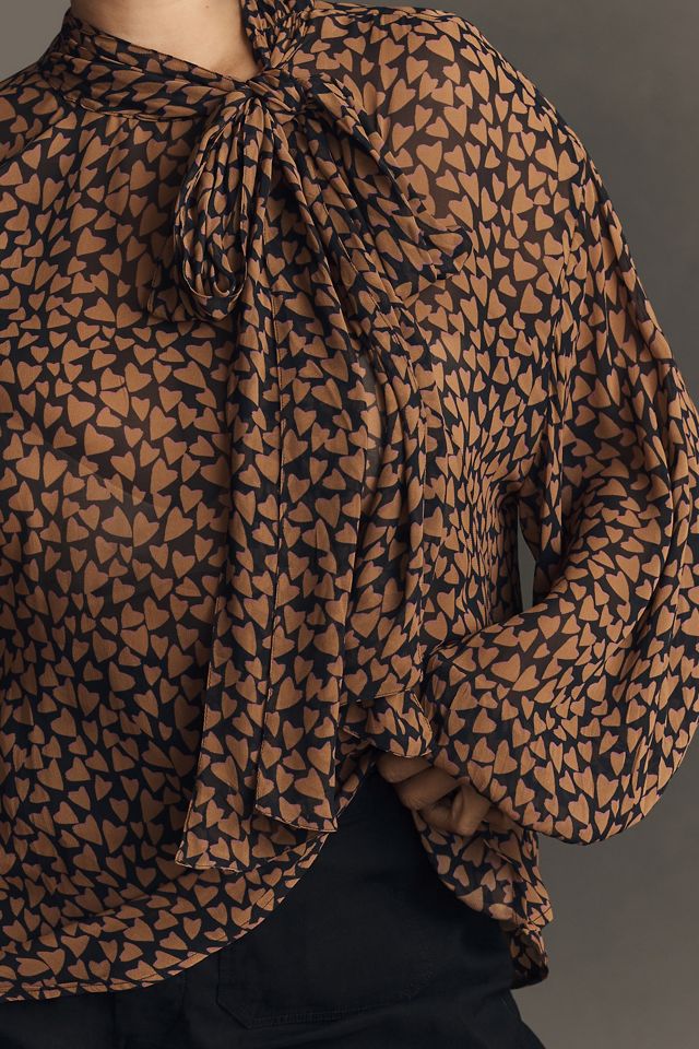Maeve Sheer Tie-Neck Blouse #7