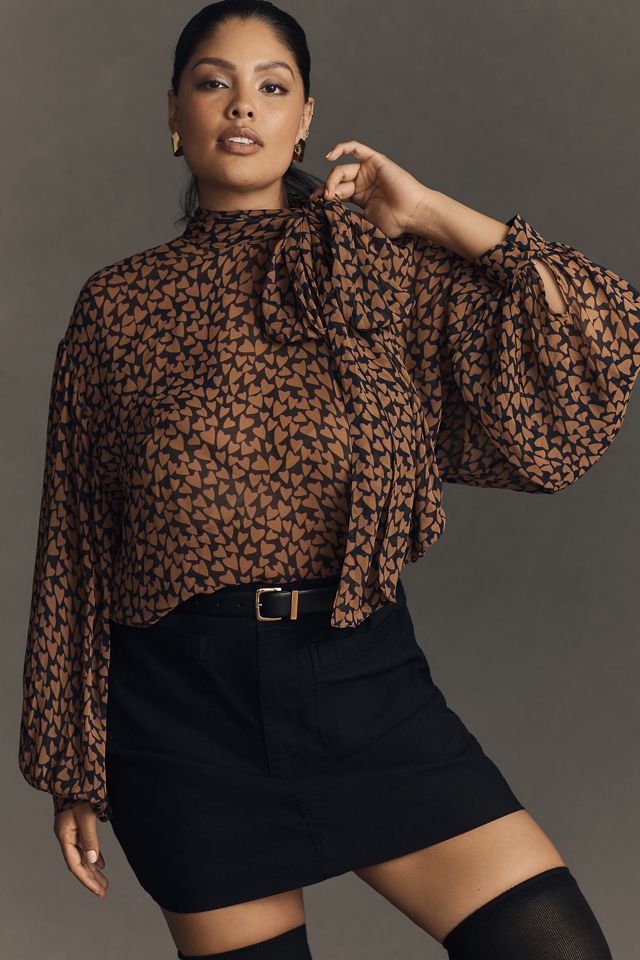 Maeve Sheer Tie-Neck Blouse #4