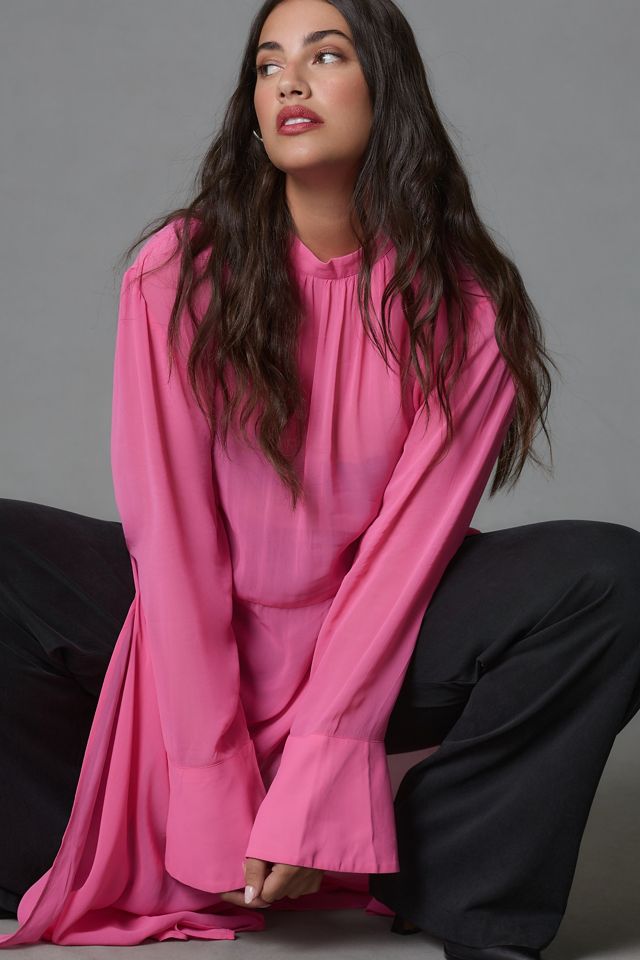 long sheer tunic dress Sneaky Link | Sheer Tunic Dress Black