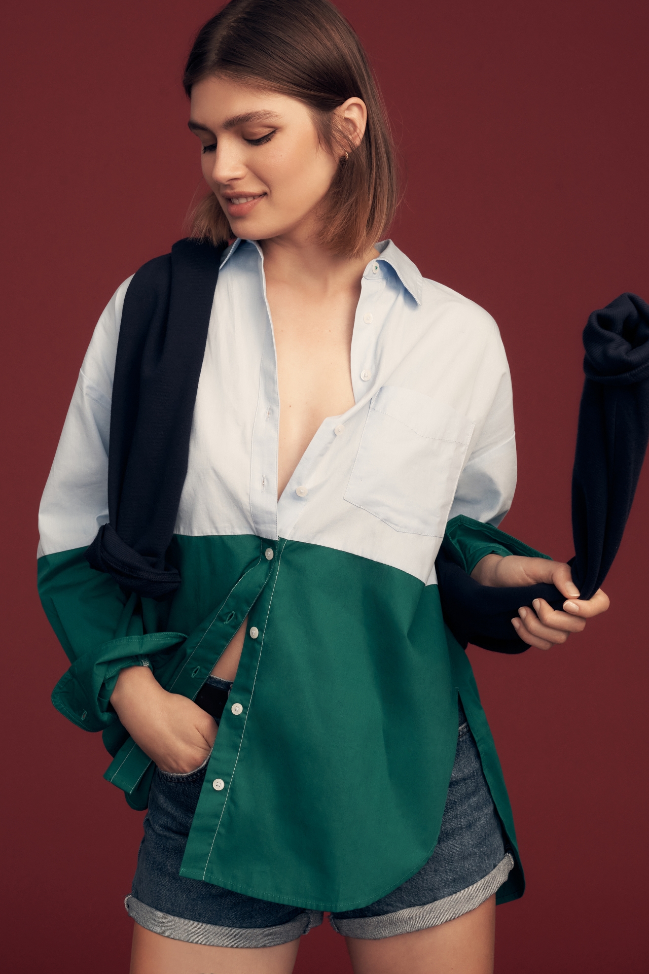 The Bennet Buttondown Shirt by Maeve: Colorblock Edition