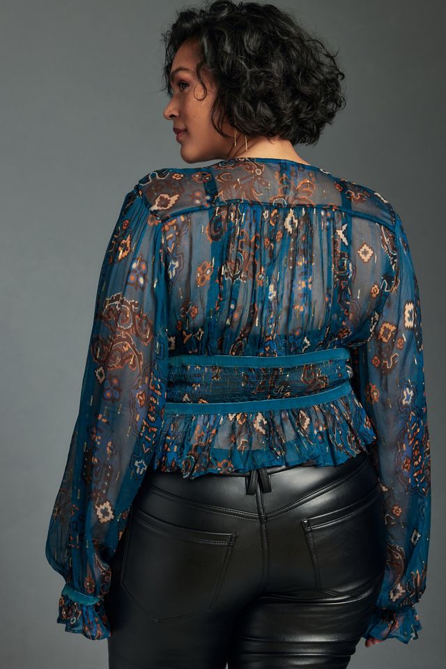 Maeve Sheer Metallic Dolman Blouse | Anthropologie
