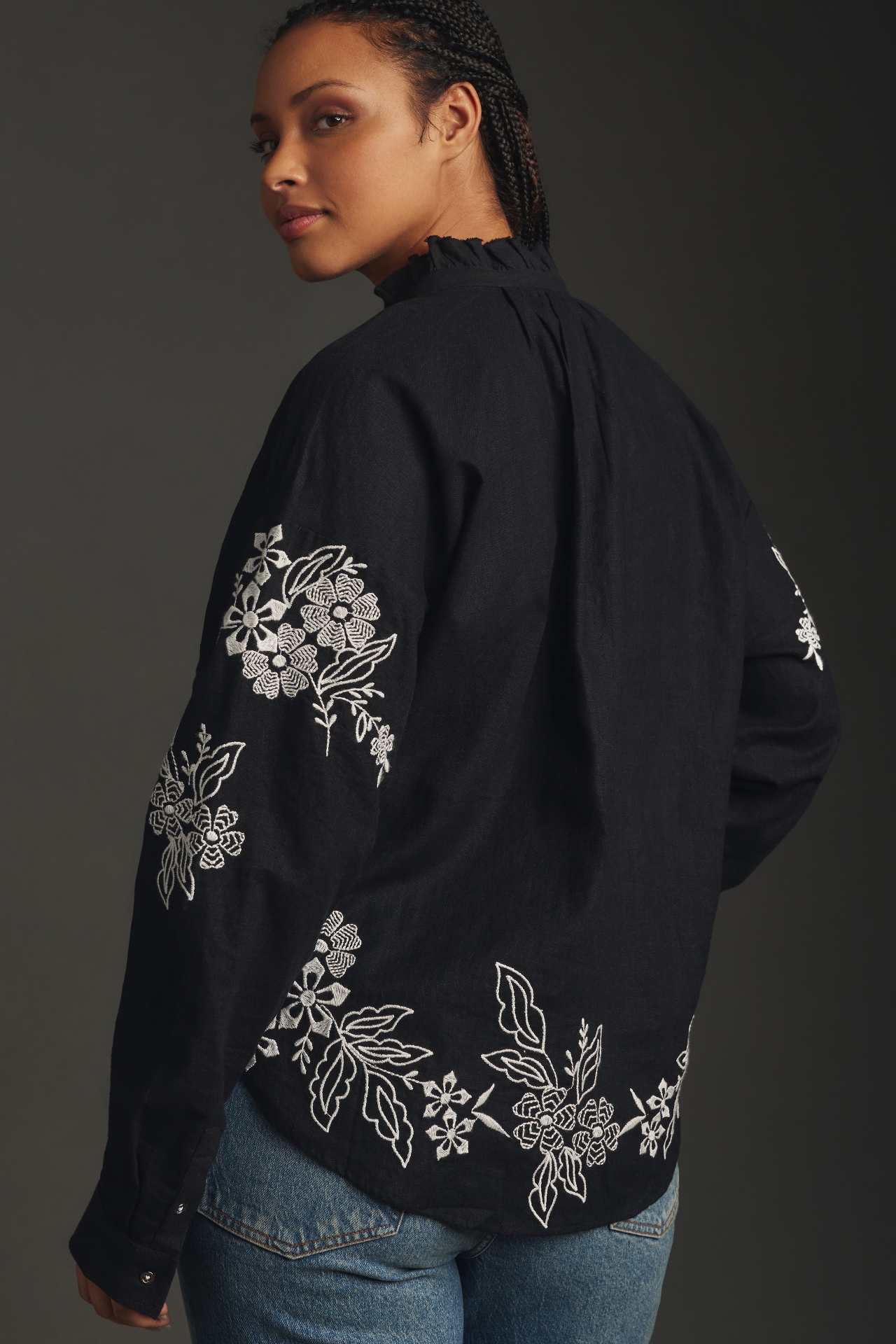 The Tavi Buttondown Blouse by Pilcro: Embroidered Edition