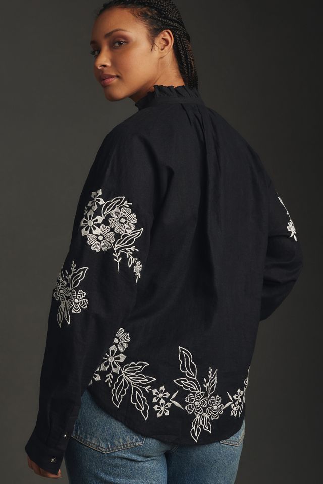 The Tavi Buttondown Blouse by Pilcro: Embroidered Edition #5