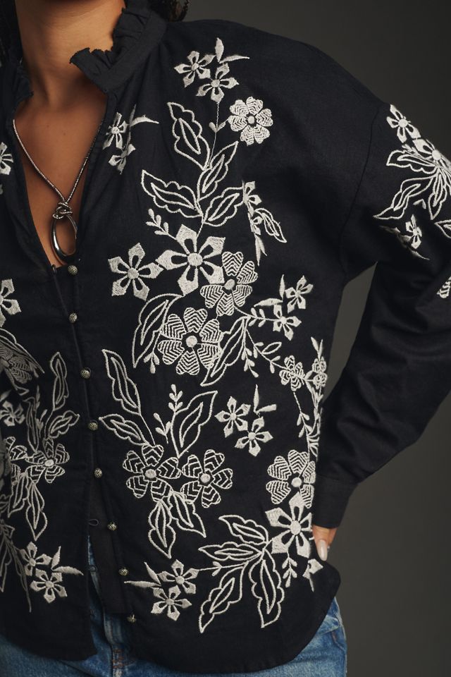The Tavi Buttondown Blouse by Pilcro: Embroidered Edition #7
