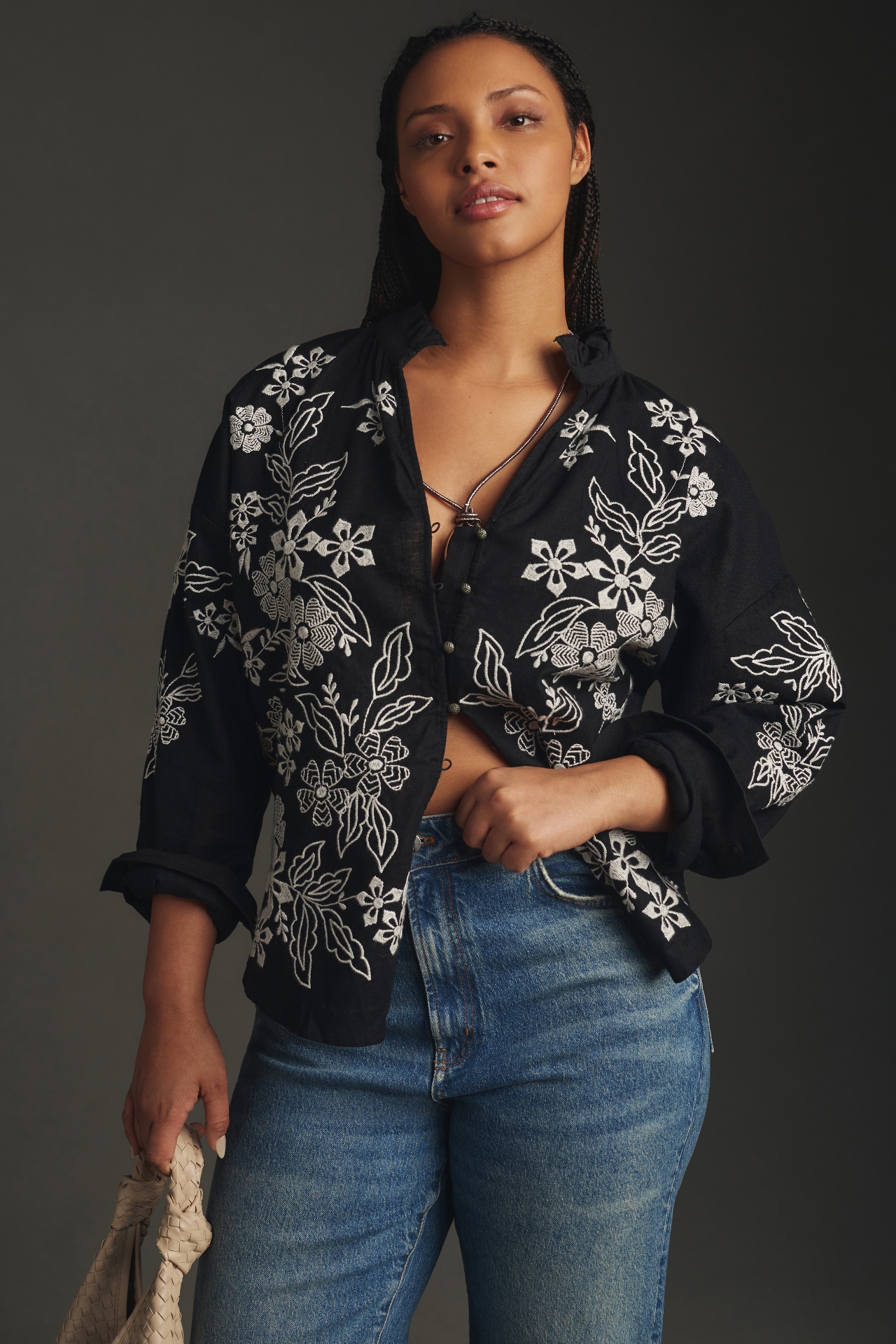 The Tavi Buttondown Blouse by Pilcro: Embroidered Edition