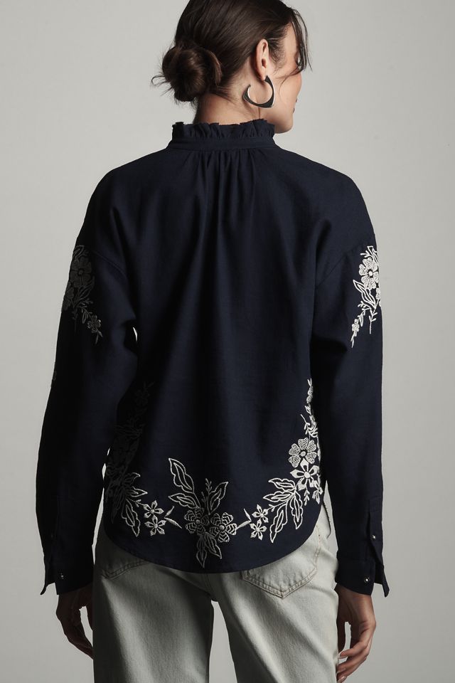 The Tavi Buttondown Blouse by Pilcro: Embroidered Edition #1