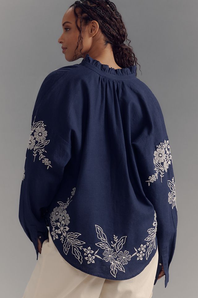 The Tavi Buttondown Blouse by Pilcro: Embroidered Edition #5