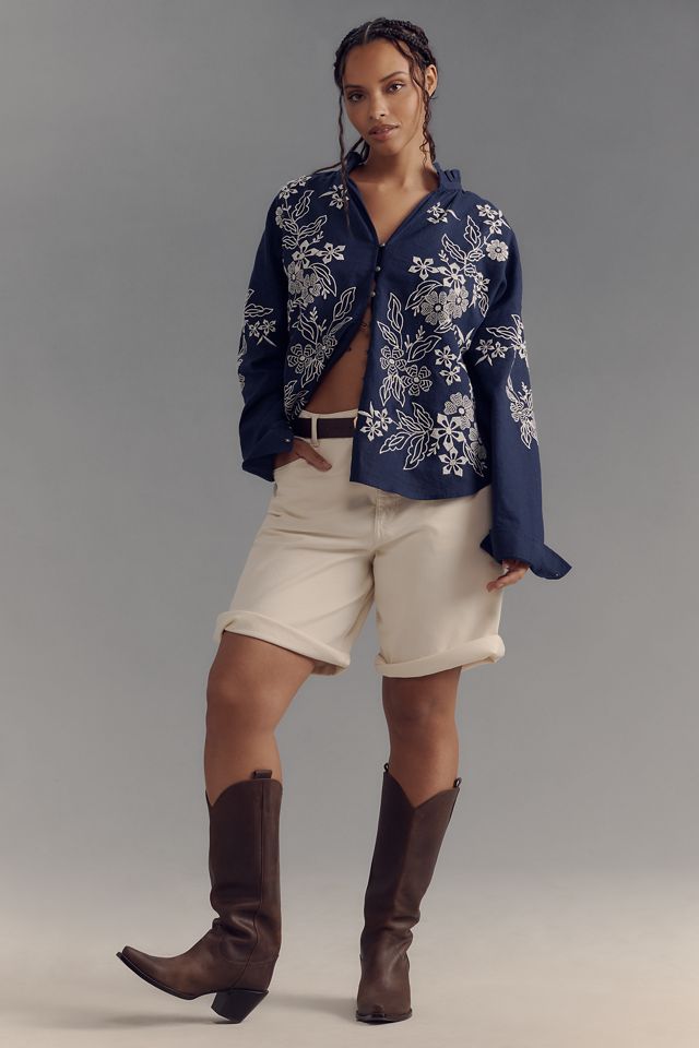 The Tavi Buttondown Blouse by Pilcro: Embroidered Edition #6