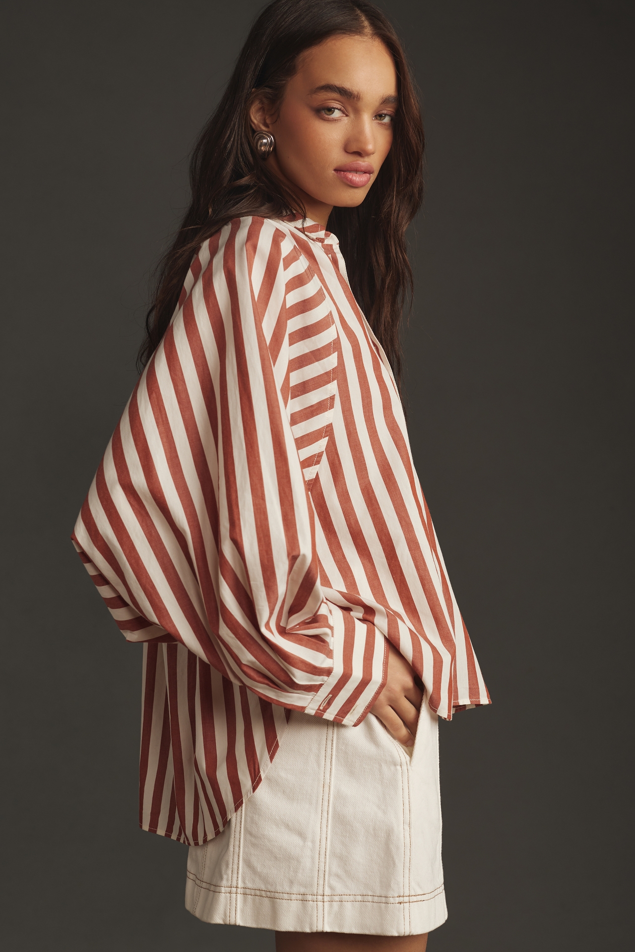 The Bailey Boyfriend Batwing Buttondown Blouse by Pilcro