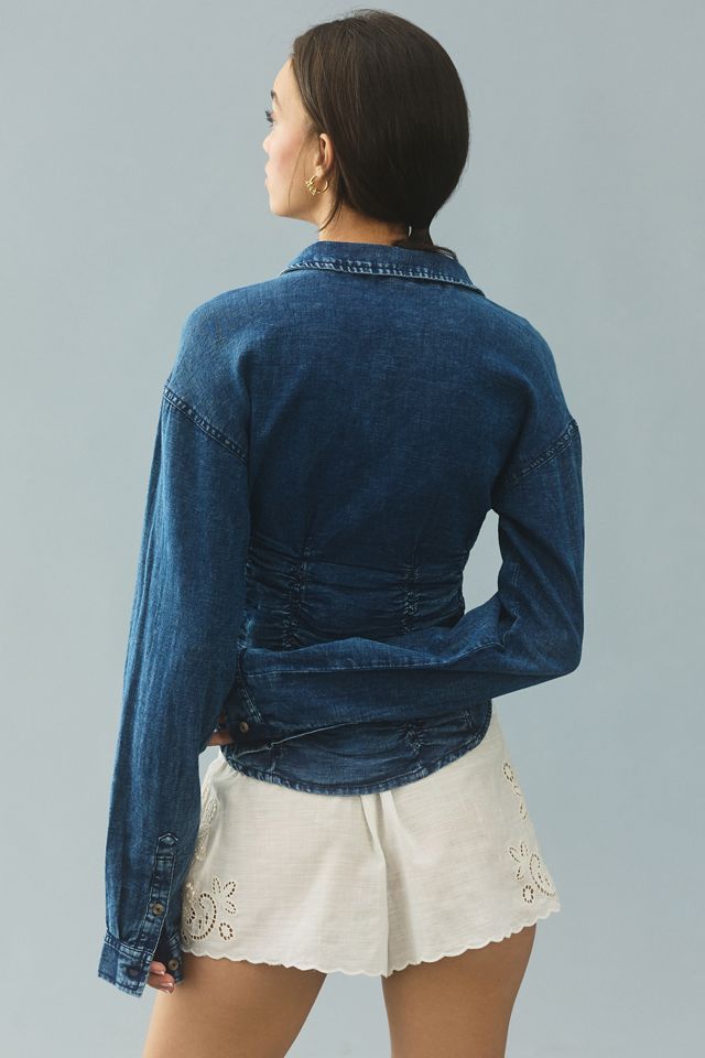 Pilcro Long-Sleeve Ruched Top #1