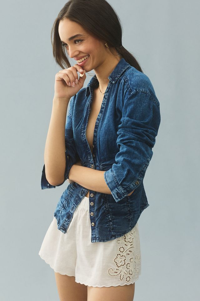 Pilcro Long-Sleeve Ruched Top #3