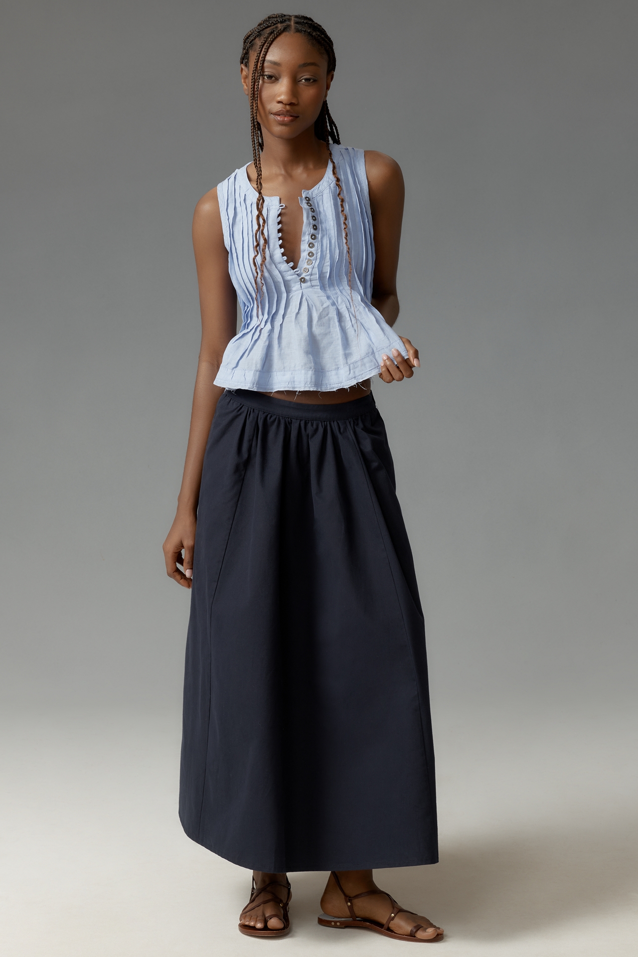 The Lottie Pleated Linen Tank