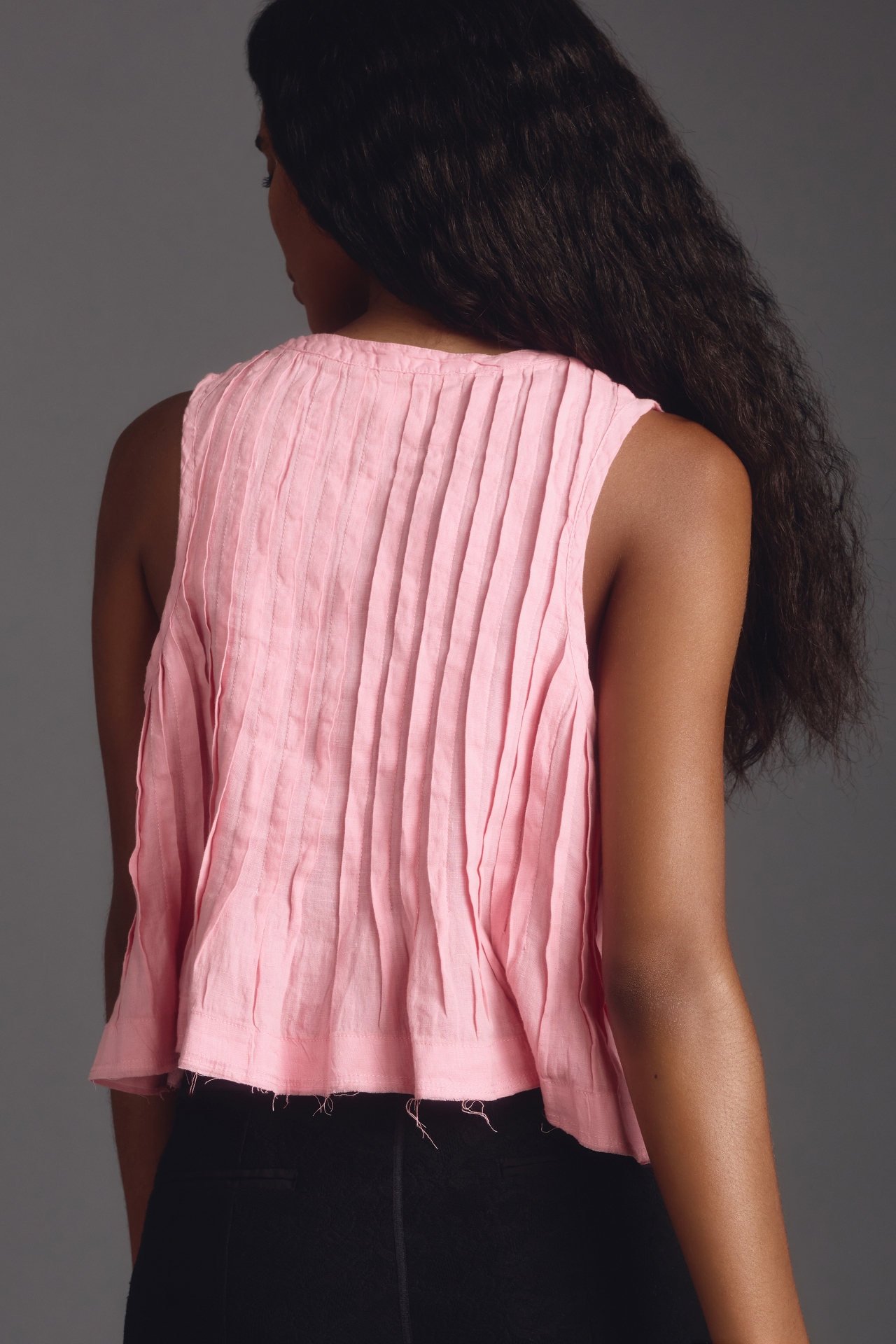 By Anthropologie Pleated Linen Tank