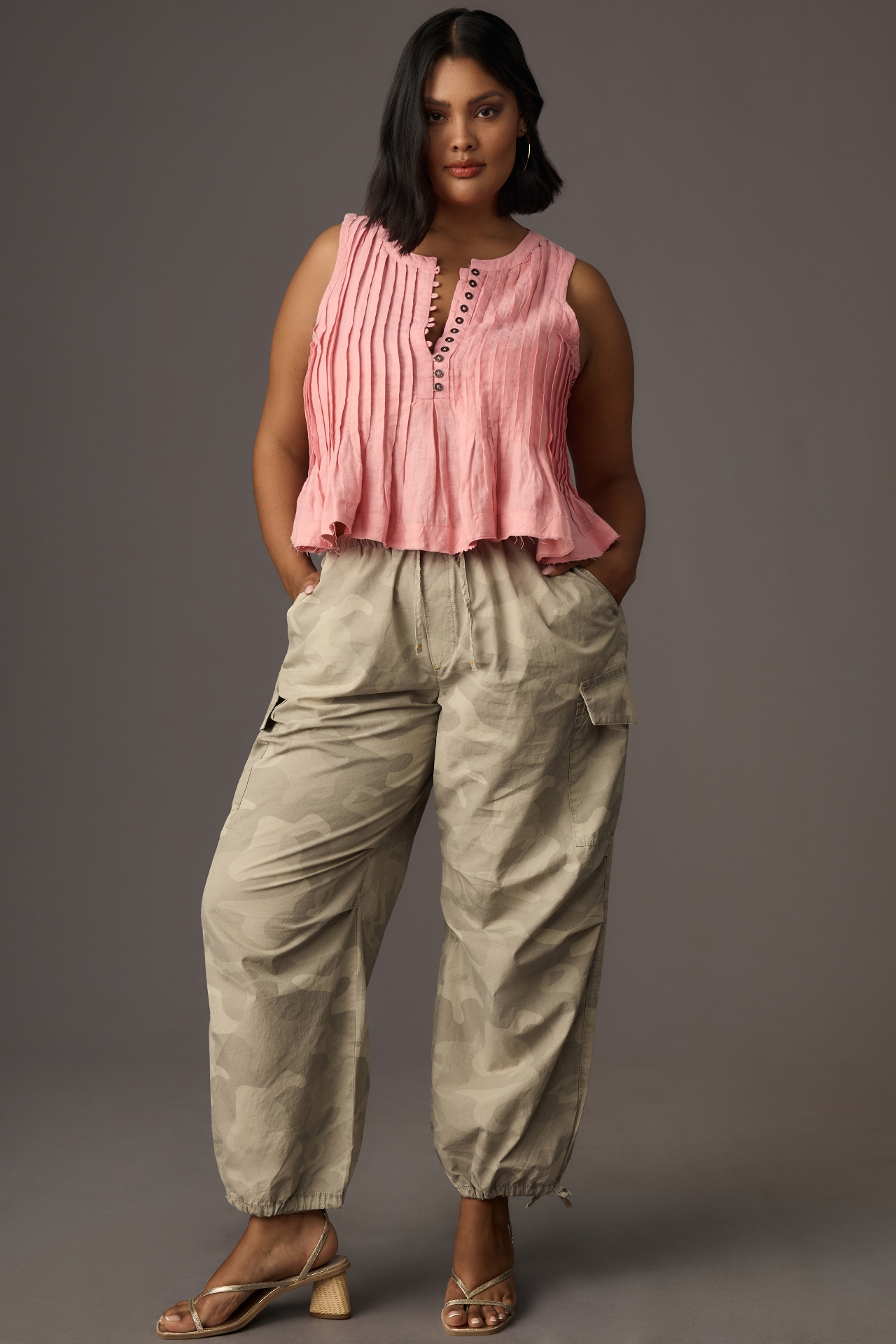 The Lottie Pleated Linen Tank