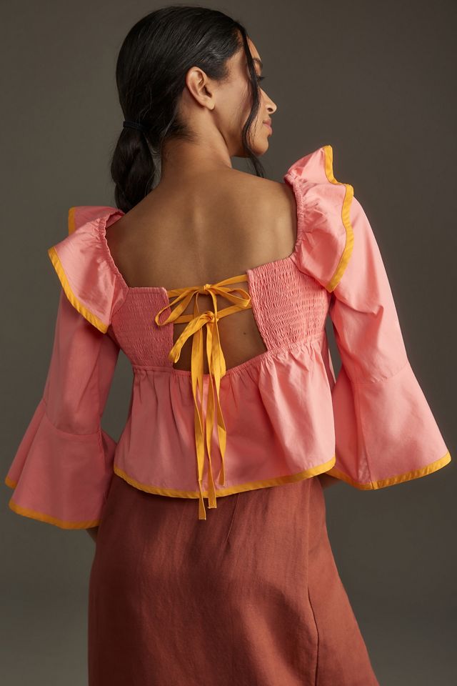 Maeve Square-Neck Ruffle Babydoll Top #2