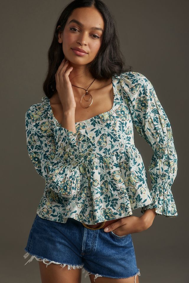 Pilcro Long-Sleeve Babydoll Top  Anthropologie Korea - Women's Clothing,  Accessories & Home