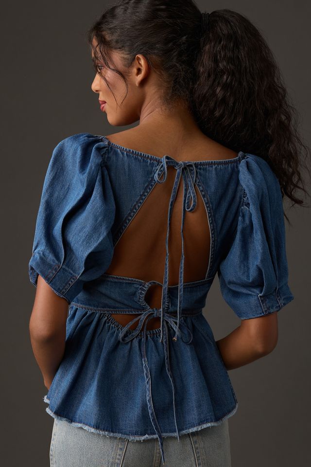 Pilcro Short-Sleeve Flouncy Babydoll Top #1