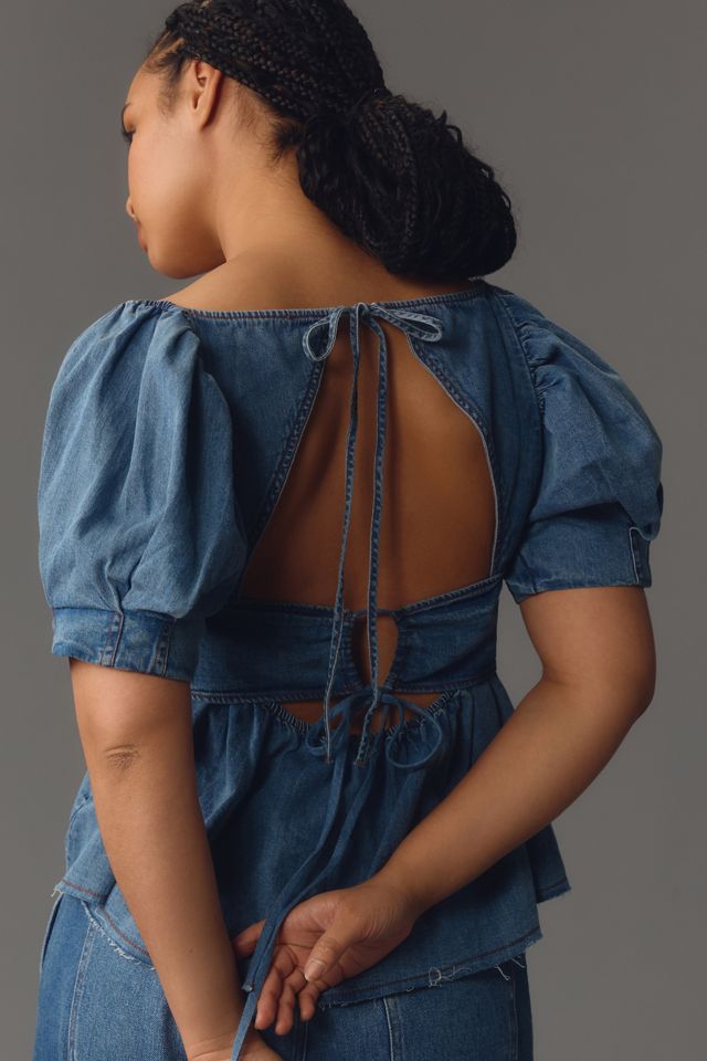 Pilcro Short-Sleeve Flouncy Babydoll Top #4