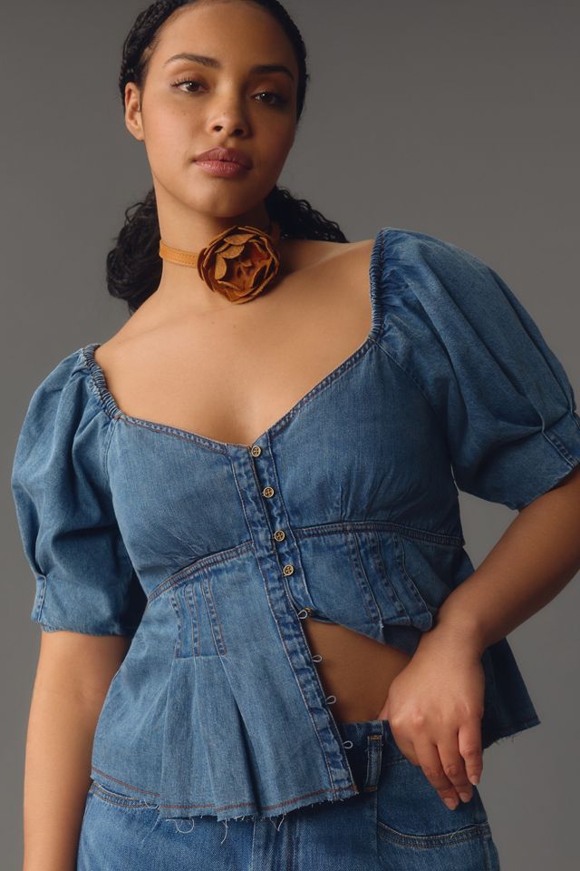 Pilcro Short-Sleeve Flouncy Babydoll Top #3