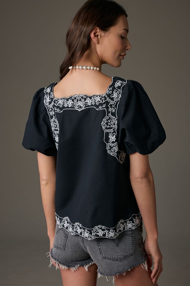 ALBERIC Embroidered Viscose Tunic Top