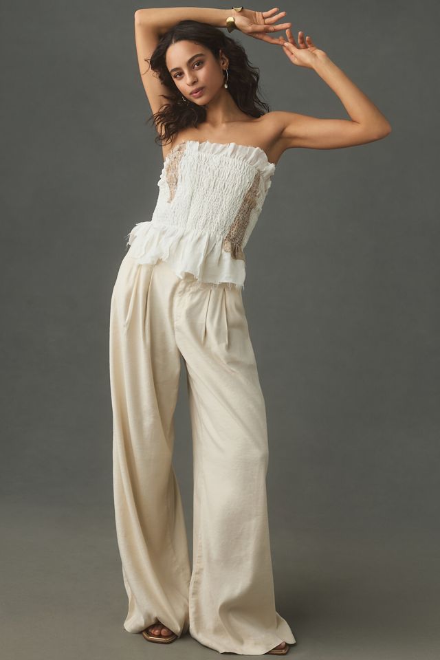 By Anthropologie Strapless Smocked Top #2