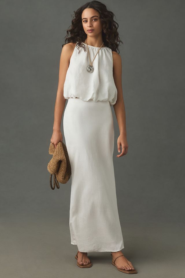100% European Linen Crop Bubble Top  #3