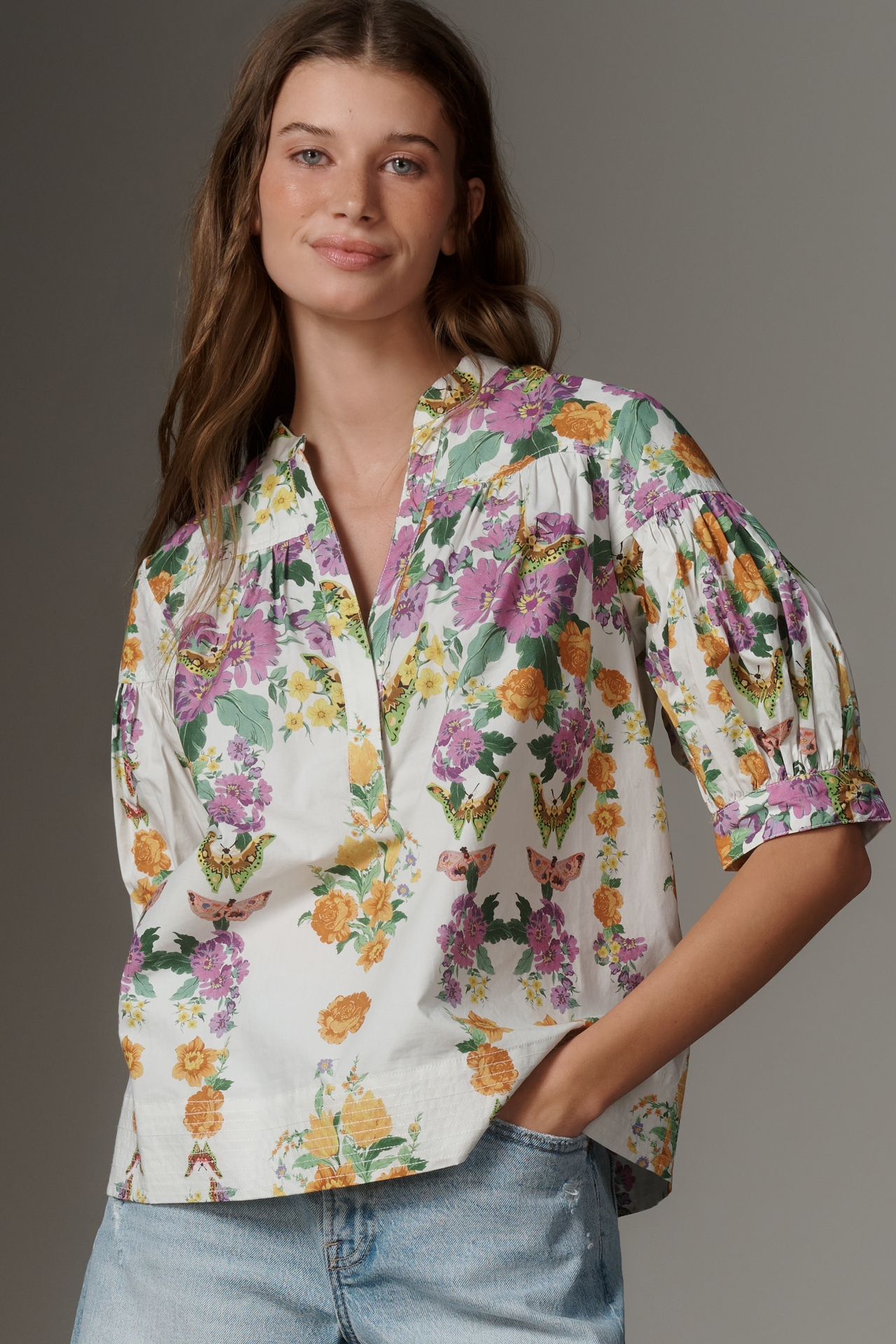 Darcey Popover Swing Top By Anthropologie
