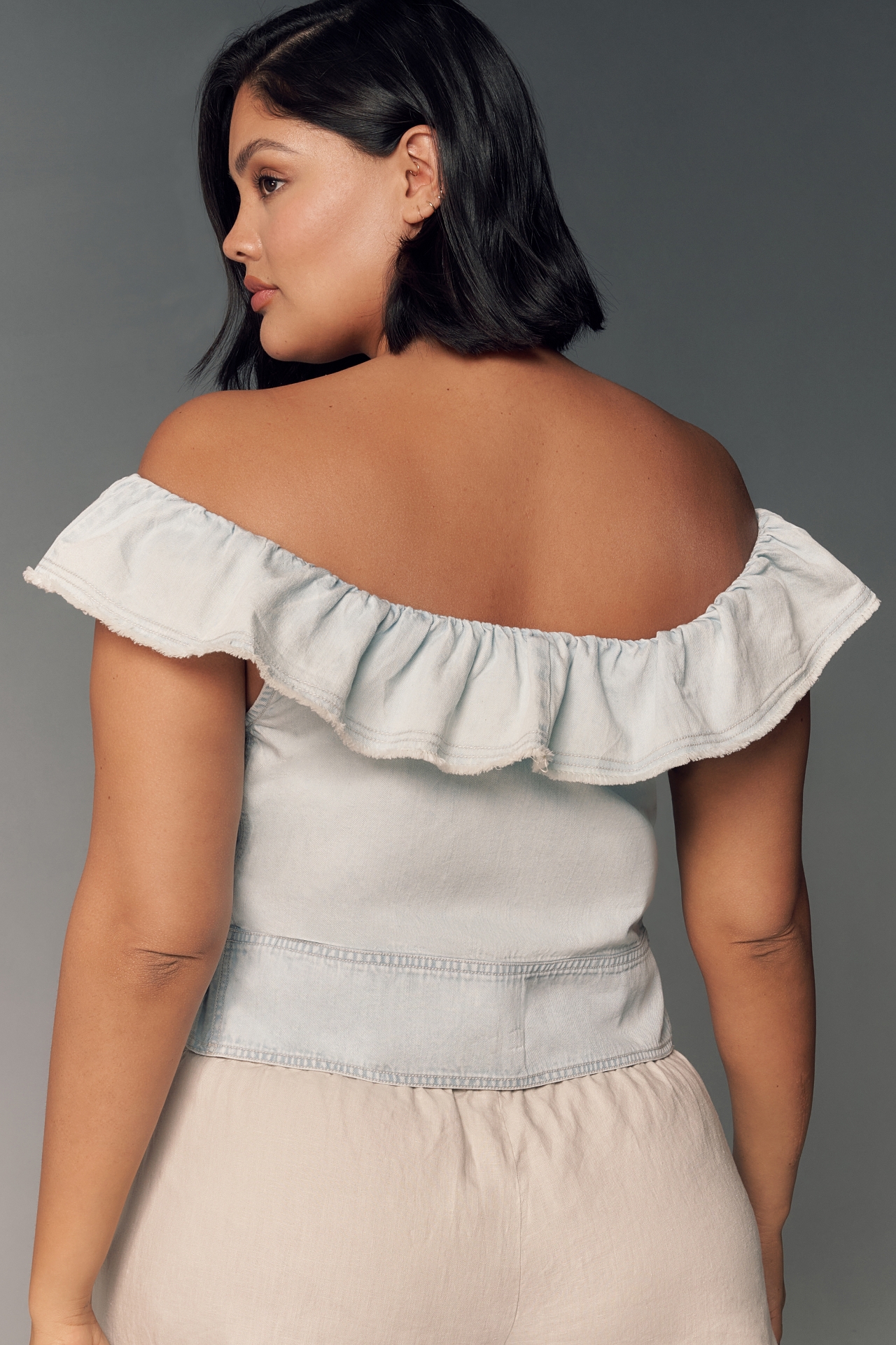 Pilcro Reworked Ruffle Collar Top