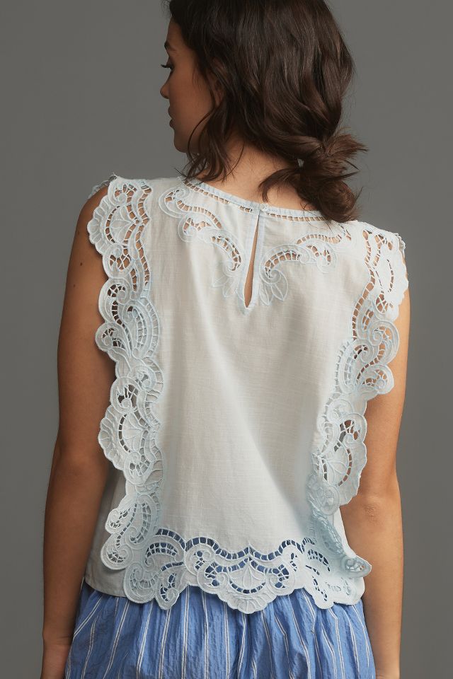 By Anthropologie Cutwork Lace Hanky Blouse | Anthropologie