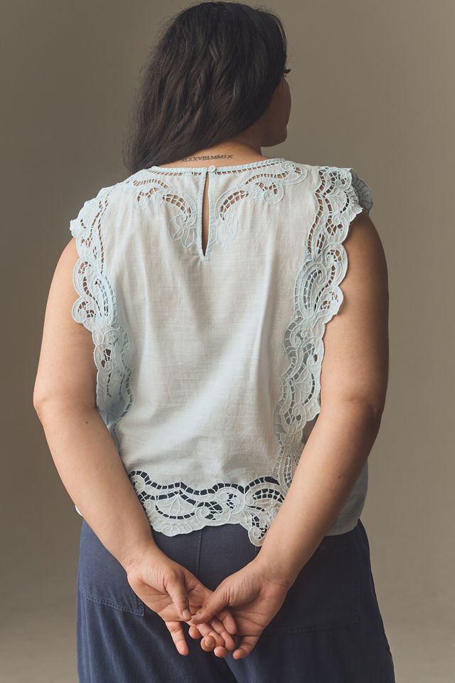 By Anthropologie Cutwork Lace Hanky Blouse | Anthropologie